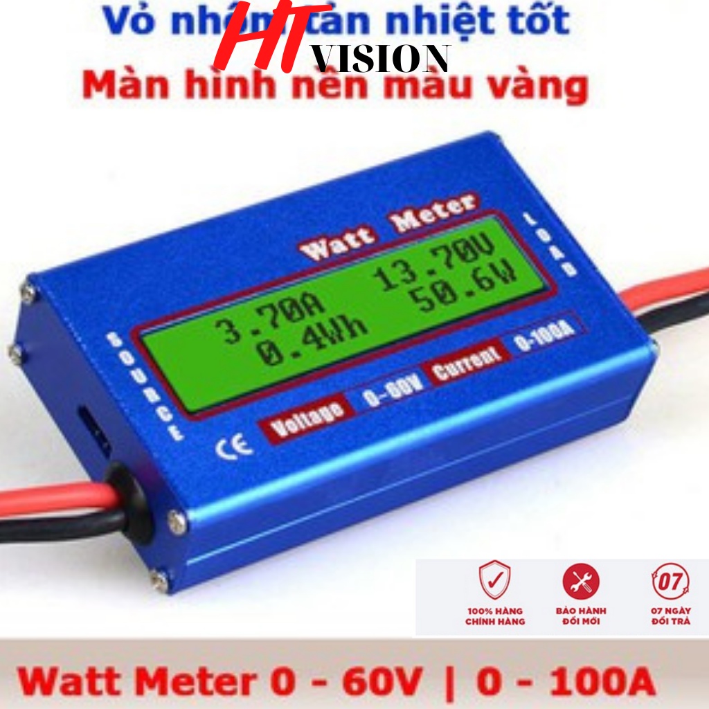 Máy đo dòng điện điện áp công suất watt metter 100A - Phụ kiện tuyệt vời cho các mạch DC, hệ thống năng lượng mặt trời