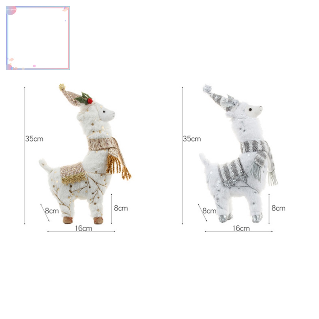 Lạc Đà Alpaca Nhồi Bông Mắt To Dành Cho Dịp Giáng Sinh