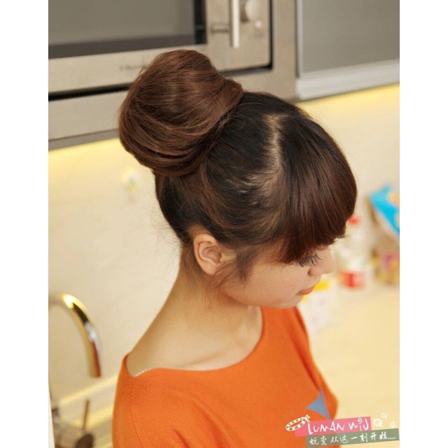 Tóc búi tròn giả