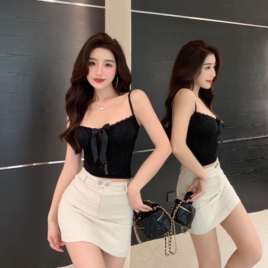 Áo Bra 2 Dây Eva Bra Croptop Viền Ren Hoa Thoáng Mát, Mềm Mịn 1892