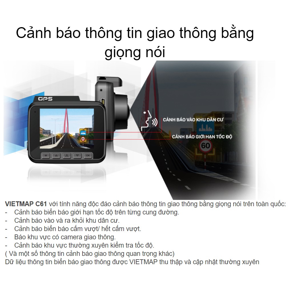 Camera Hành Trình Vietmap C61 - Kèm Thẻ Nhớ 64gb | BigBuy360 - bigbuy360.vn