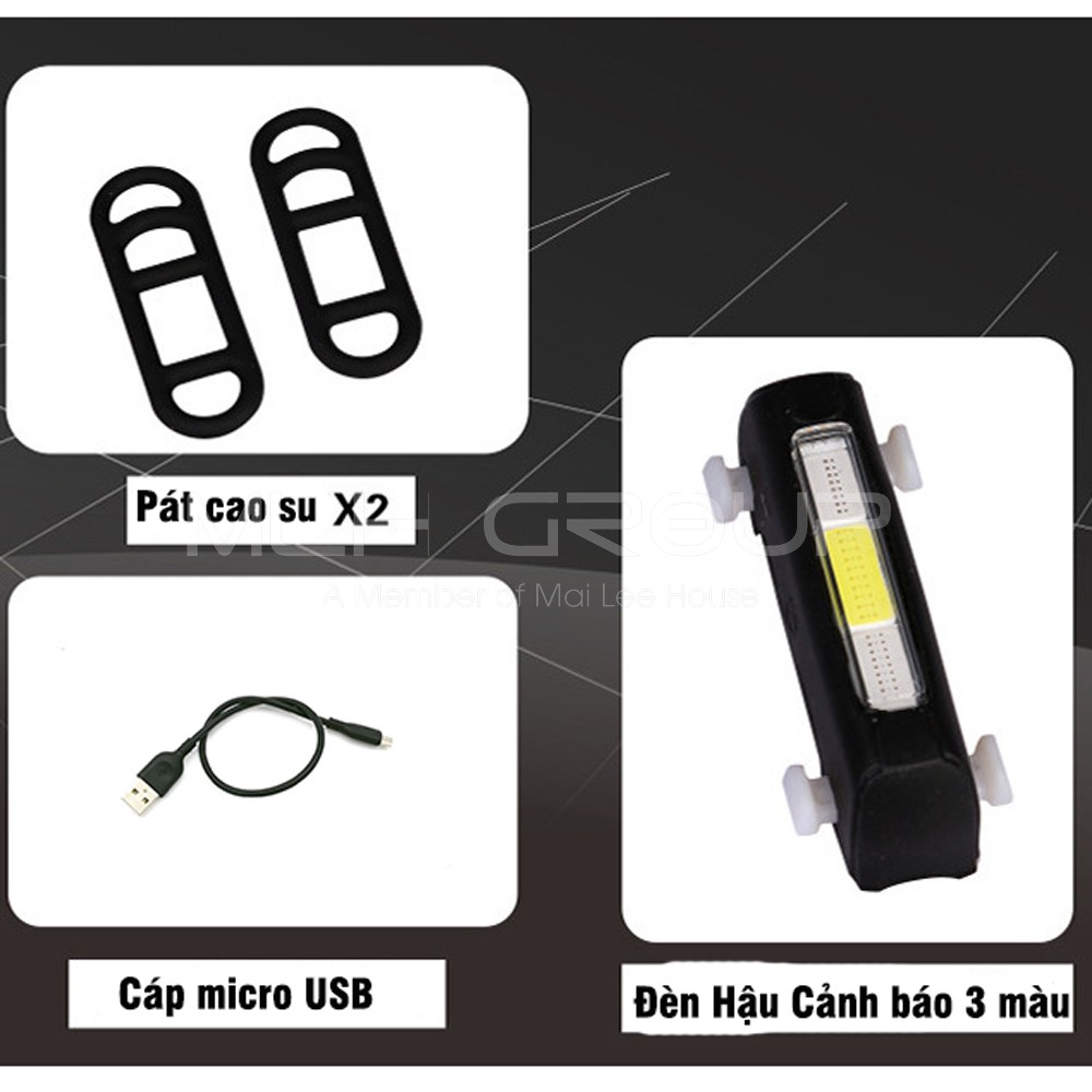 Đèn Nhấp Nháy Cảnh Báo Gắn Phía Sau Xe Đạp Siêu Sáng Có Sạc Điện USB Chống Nước Giúp Đạp Xe An Toàn Ban Đêm MLH