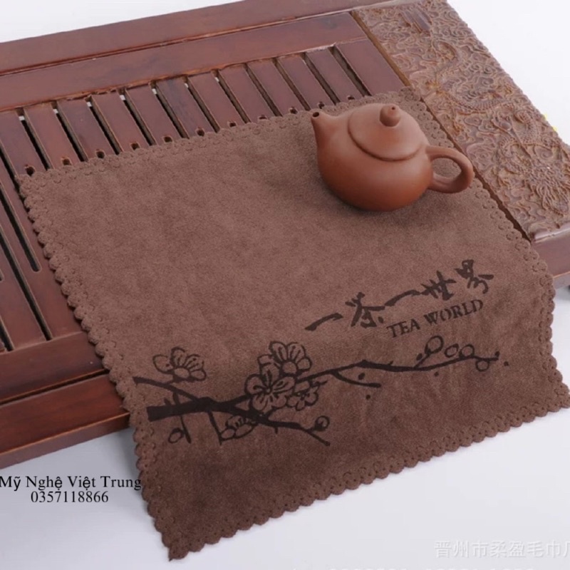 Khăn lau bàn trà siêu hút nước, họa tiết đẹp, không ra lông