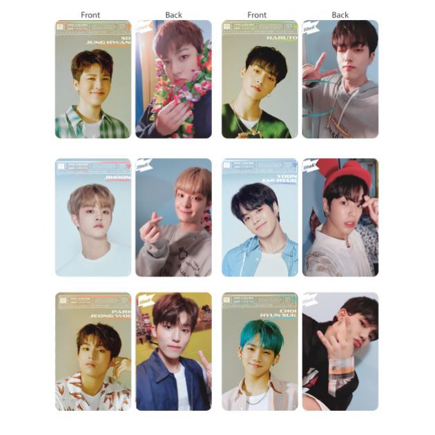 Set 12 thẻ card nhựa TREASURE - Chapter two selfie in 2 mặt bo góc