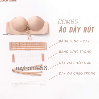 Áo ngực ,áo lót dây rút đúc su bàn tay tạo khe ngực DR 386