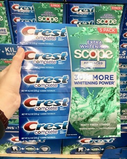 Kem đánh răng Crest Complete Multi Benefit Extra Whitening Plus Scope