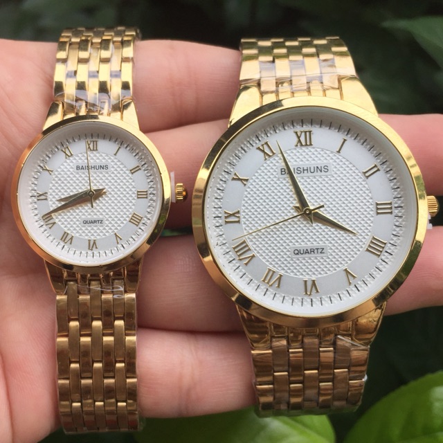 Đồng hồ cặp Baishuns mặt trắng cực đẹp