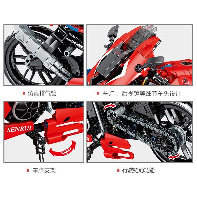 (Có Sẵn )đồ chơi Lắp ráp mô hình Technic 701808 xe moto đua Jaeger Hurricane Honda Motorcycle