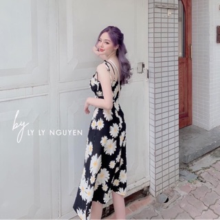 Đầm hotgirl Hoa Cúc Maxi xẻ Đùi đi biển