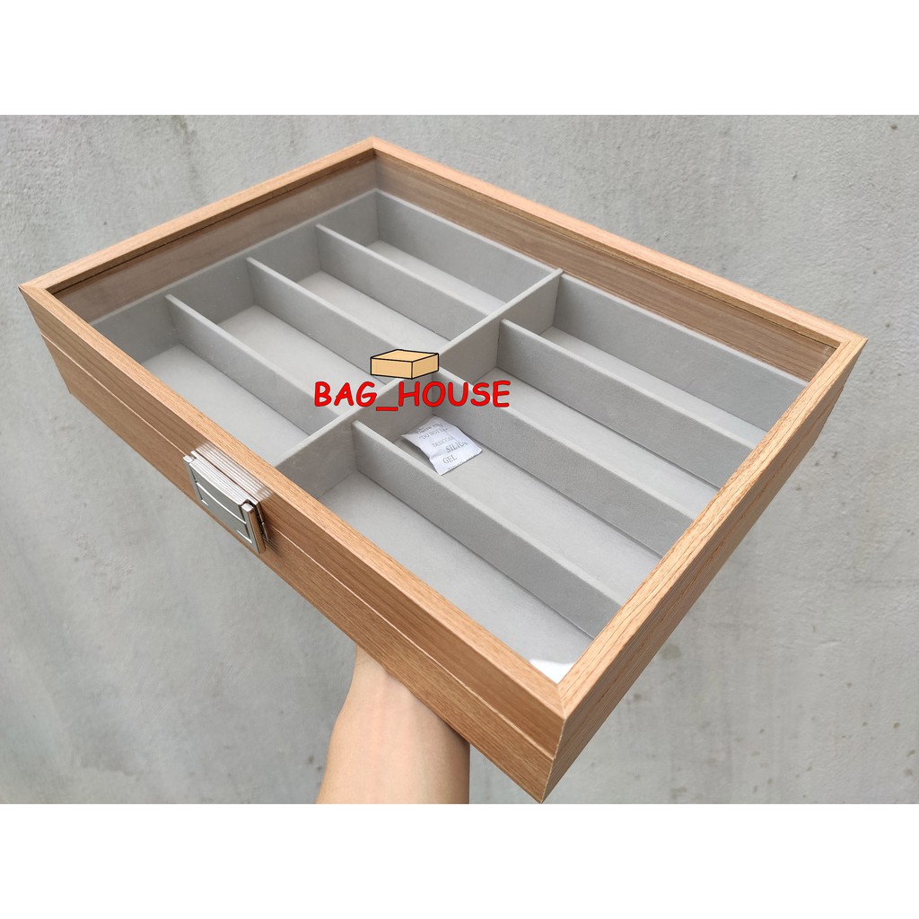 Hộp đựng kính mắt 8 ngăn , phụ kiện bằng gỗ - W150