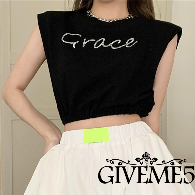 Áo Lửng Sát Nách Đính Đá Thời Trang Dành Cho Nữ