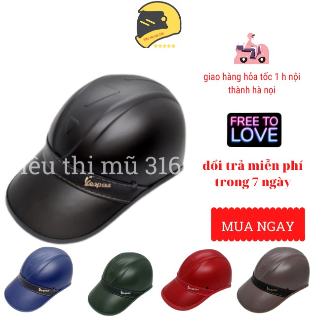 [Mã LIFEAUMAY giảm 10% tối đa 30k đơn 150k] Mũ bảo hiểm đai da thời trang thể thao,nón bảo hiểm chất lượng nhiều màu