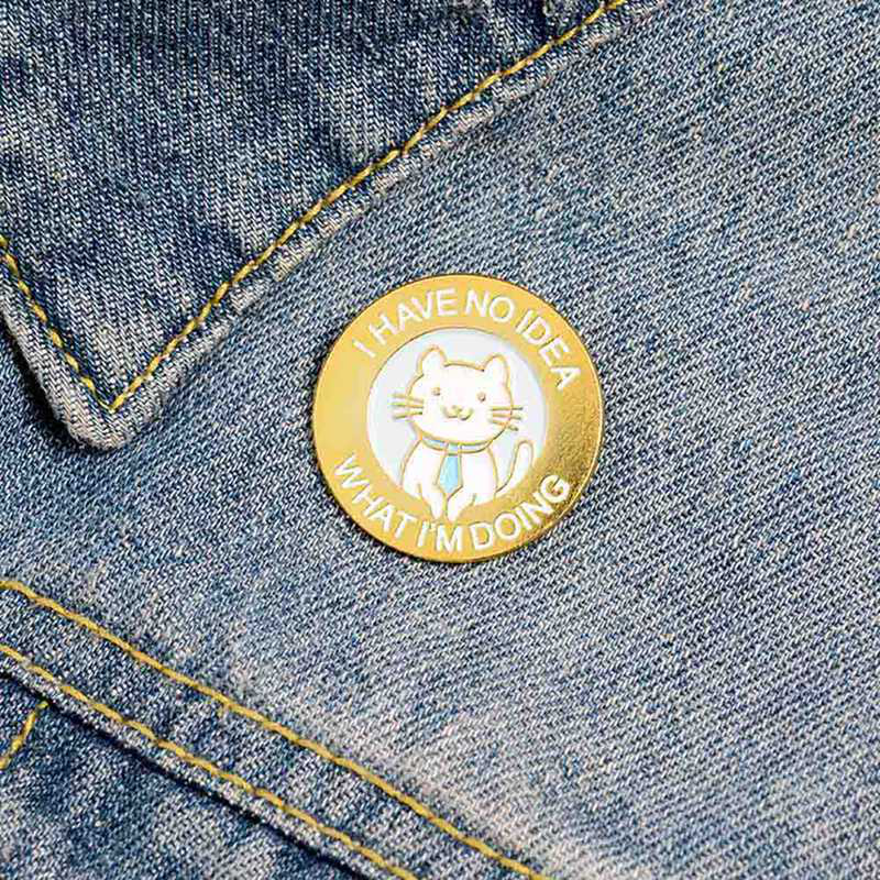 Huy Hiệu Cài Áo Hình Chú Mèo Đáng Yêu
