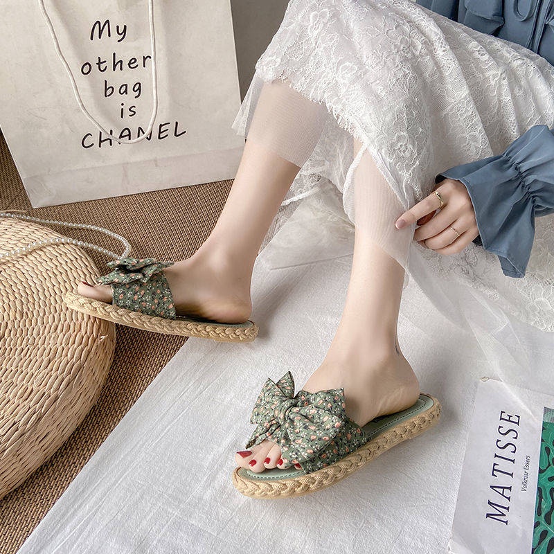 Dép Sandal Chống Trượt Thắt Nơ Thời Trang Đi Biển Hàng Mới Cho Nữ