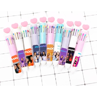 Bút bấm 10 màu bút GOT7 MAMAMOO ITZY RED VELVET BNMI28 bút nhiều màu idol kpop cute bút 10 màu dễ thương