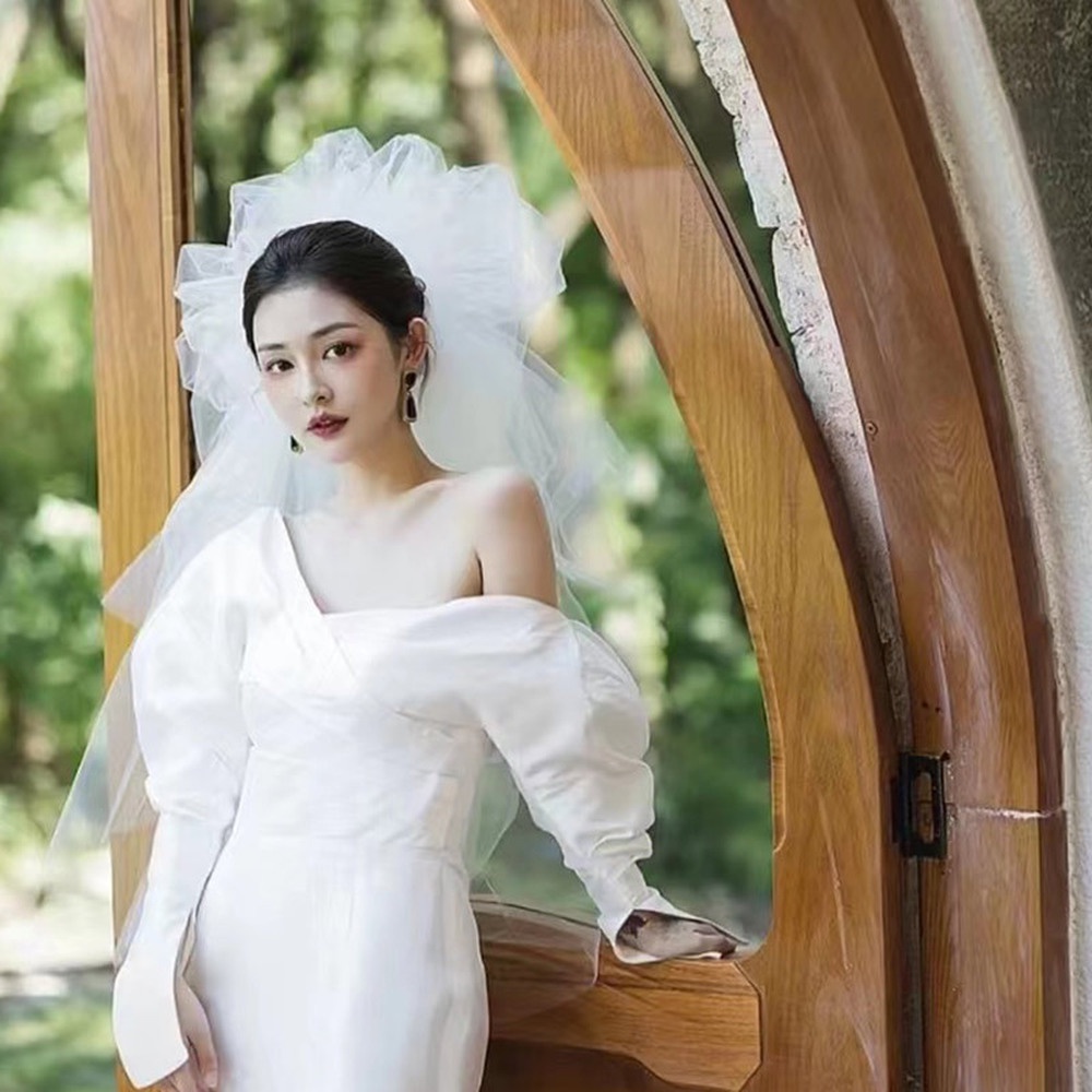 Mạng Che Mặt Bằng Sợi Lông Mềm Mịn Thời Trang Cho Cô Dâu