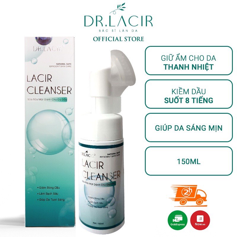 Sữa Rửa Mặt Bạc Hà Kiềm Dầu Drlacir Chai 150ml,giúp kháng khuẩn,ngừa viêm,ngừa bụi bẩn,vi khuẩn gây mụn,kiểm soát dầu