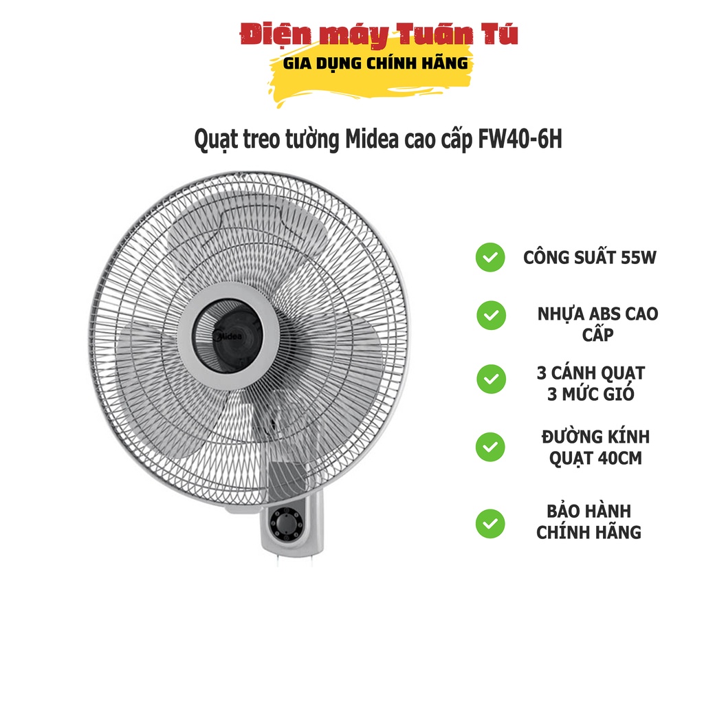 [Chính hãng] Quạt điện treo tường Midea cao cấp FW40-6H hàng chính hãng, bảo hành 12 tháng toàn quốc