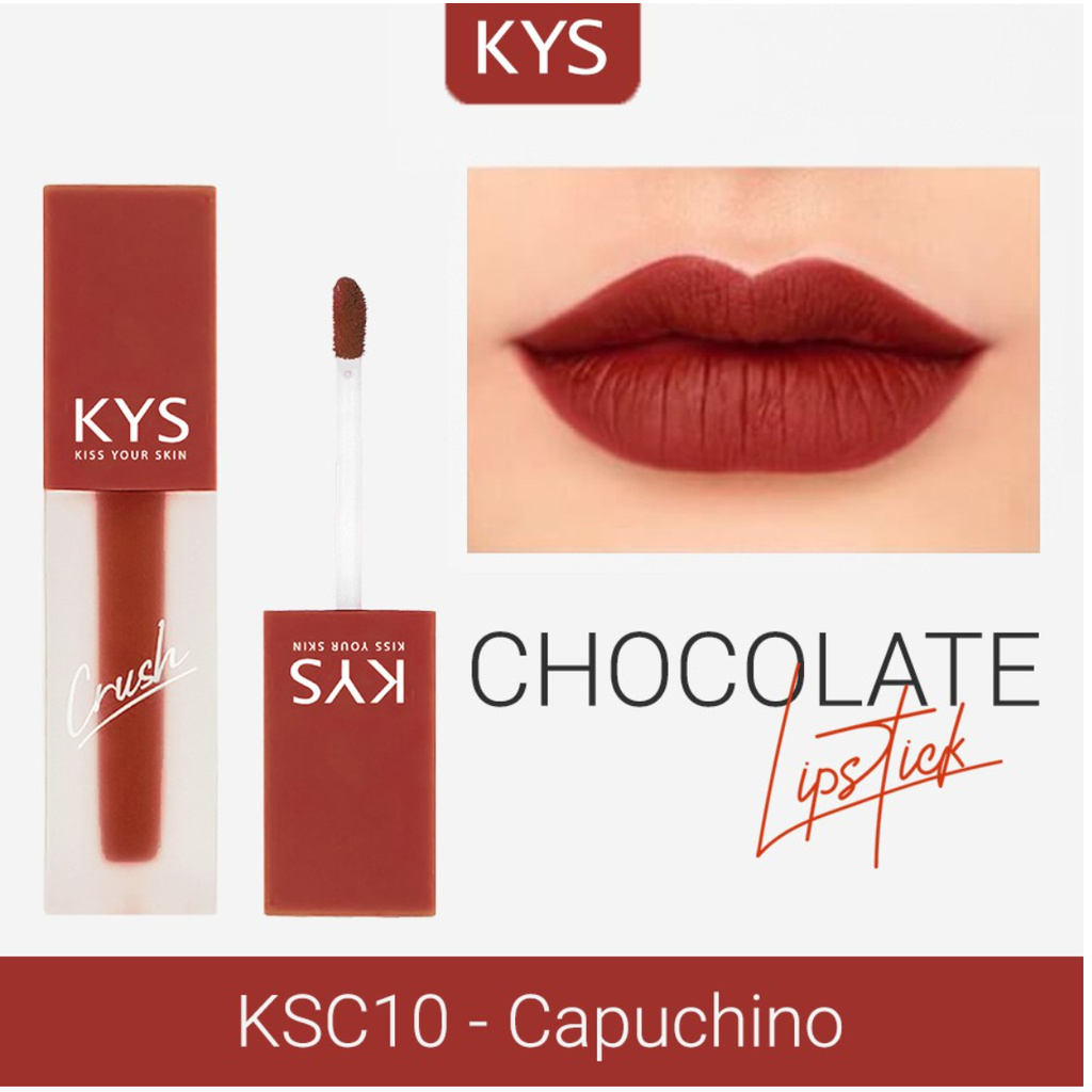 Son Kem Crush KYS Lâu Trôi Mịn Môi Chocolate Không Chì 3.5g [CHÍNH HÃNG]