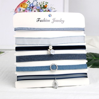 Set 6 choker xanh dịu dàng thanh lịch