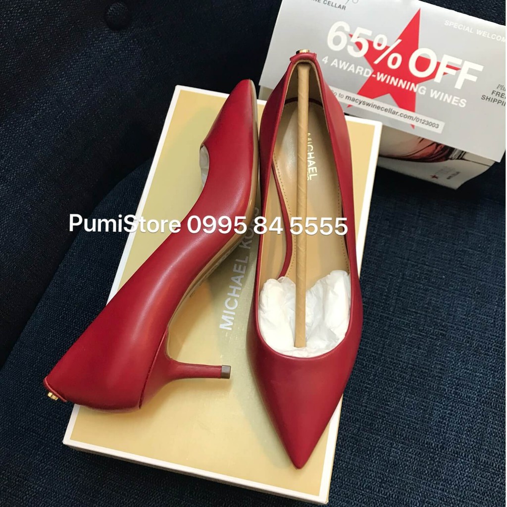 Giày Michael Kors Flex Kitten Pump Red Leather