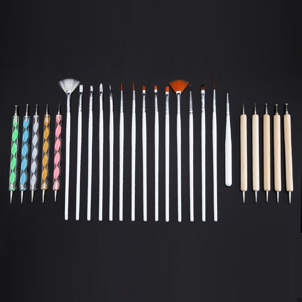 25 Cọ Vẽ Trang Trí Móng Tay 3D Chuyên Dụng