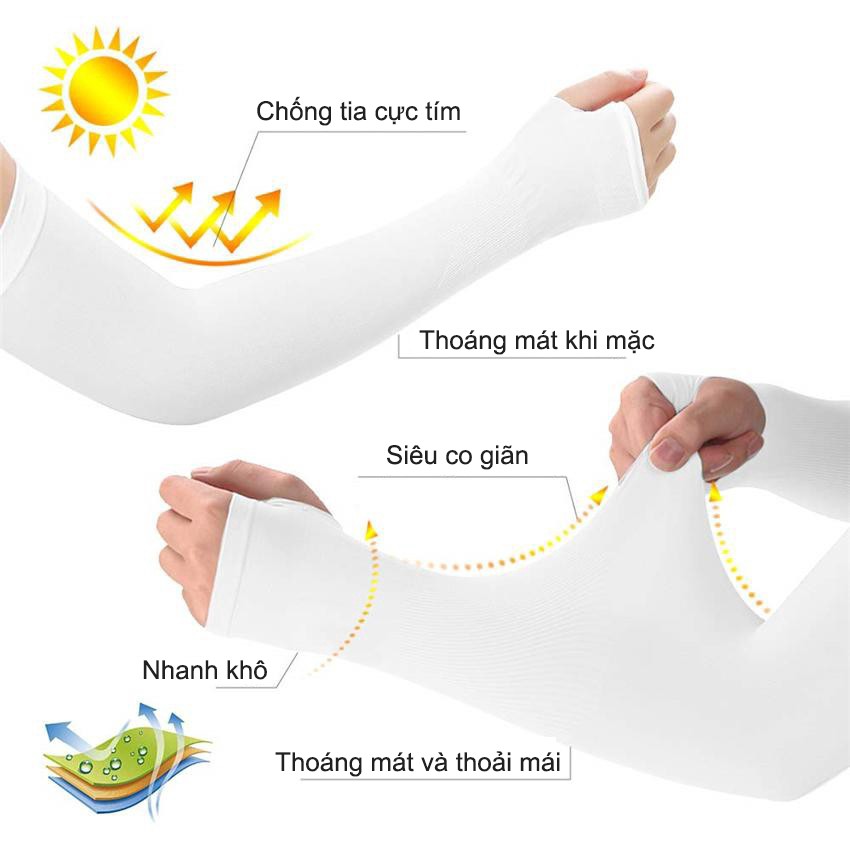 [Mua 2 giảm 2%] Găng Tay Chống Nắng Xỏ Ngón-Bao Tay Đi Phượt Siêu Mát Ống Tay Xỏ Ngón Chống Tia UV Đi Xe Đạp