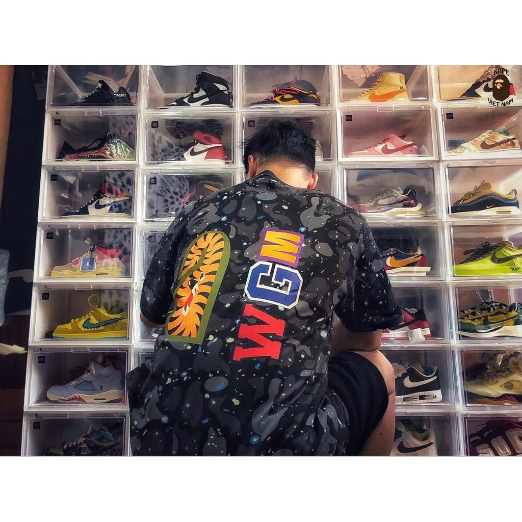 [Ảnh thật + FREESHIP] Tee Bape Shark Galaxy, Áo Thun Bape Cá Ngáo, Áo phông Bape Cá mập chất Cotton | BigBuy360 - bigbuy360.vn