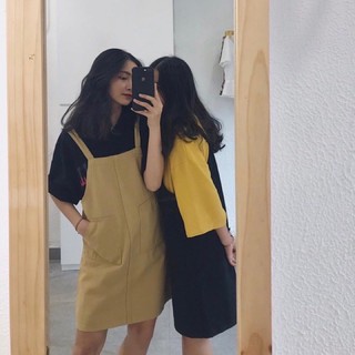 váy yếm kaki kiểu dáng trẻ trung