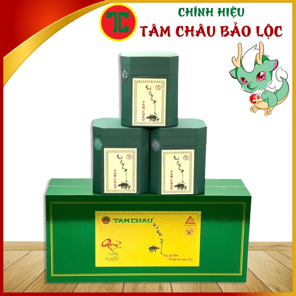 Hộp Trà Biếu Oolong THUẦN XANH 300G Đẳng Cấp - Chính hiệu TÂM CHÂU BẢO LỘC