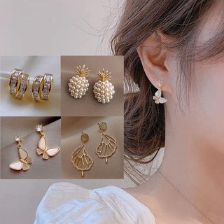 Khuyên Tai Dạng Móc Không Gây Dị Ứng Thời Trang Phong Cách Hàn Quốc Dành Cho Nữ
