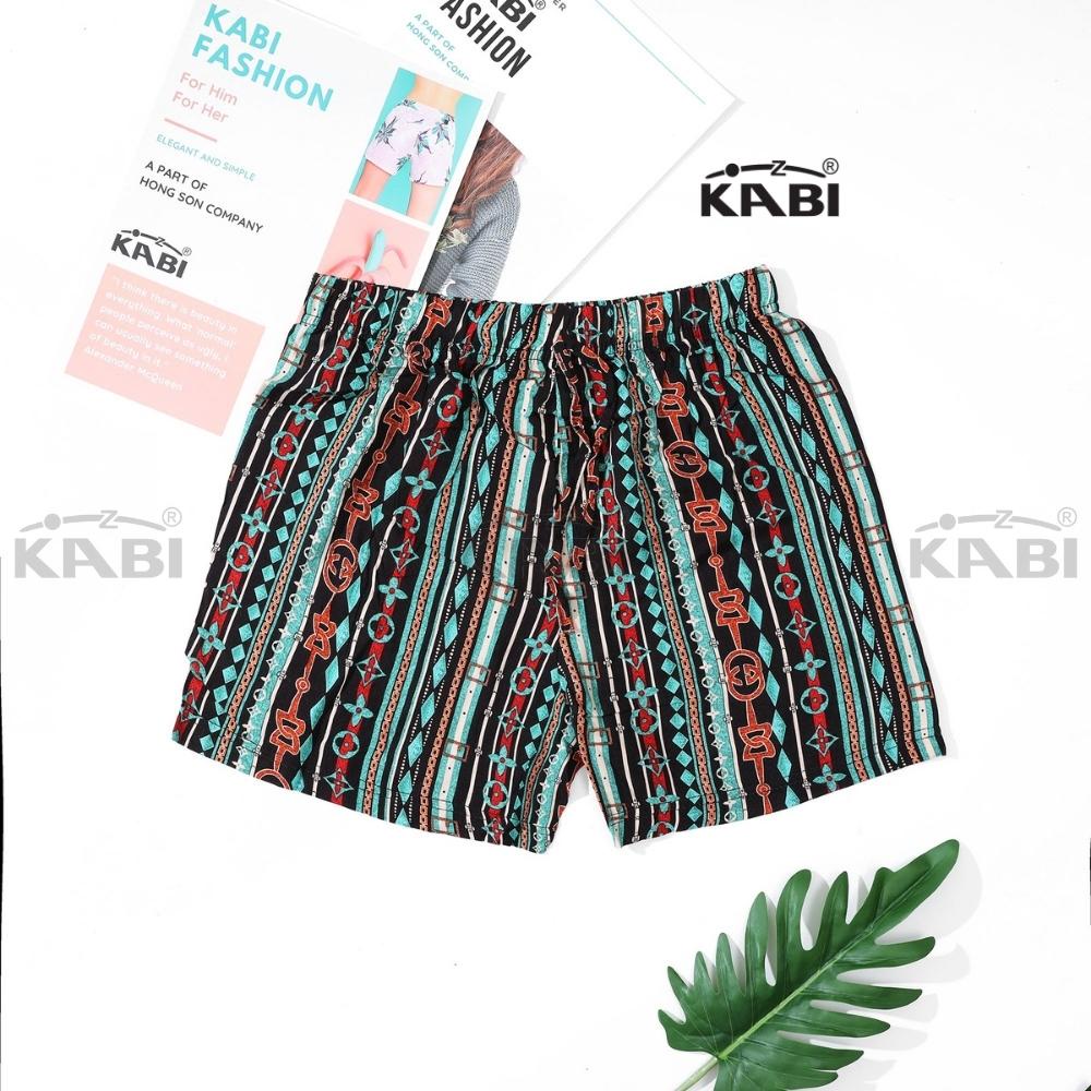 Quần đùi nữ KABI quần short vải tole quần ngắn mặc nhà mặc ngủ hoa văn thổ cẩm alibaba thoáng mát dễ thương nhiều màu