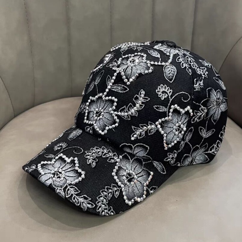 Nón Lưỡi Trai Phối Ren Hoa Đính Đá Thoáng Khí Thời Trang Xuân Hè Dành Cho Nữ