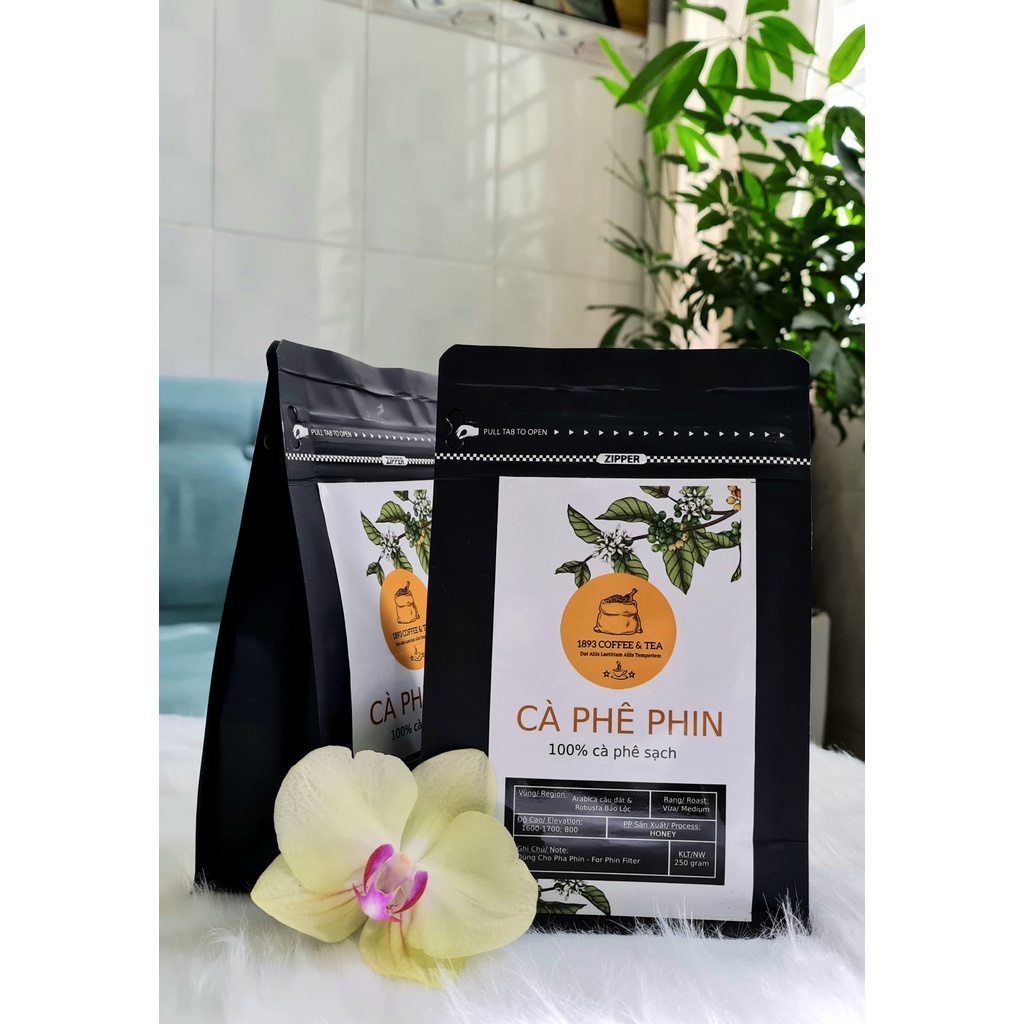 Cà phê nguyên chất 100% vị đậm đà pha phin (20% Arabica Cầu Đất & 80% Robusta Bảo Lộc) gói 250g từ 1893 Coffee & Tea | BigBuy360 - bigbuy360.vn