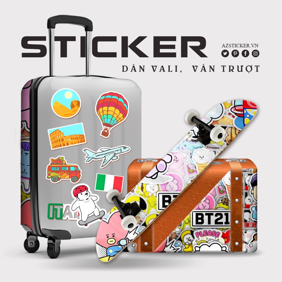 Hình dán sticker cute Chủ Đề BTS | STK04 | Sticker Dán Laptop, Dán Điện Thoại, Dán Nón Bảo Hiểm, Chống Thấm Nước