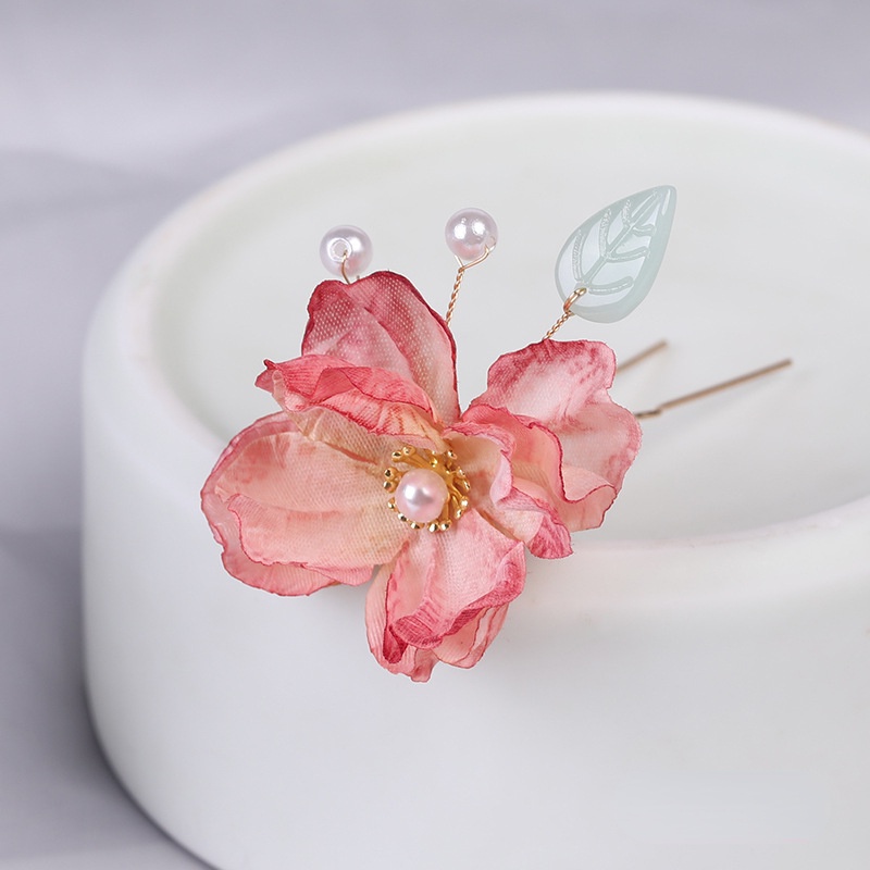 Kẹp Tóc Hình Bông Hoa Nhỏ Dễ Thương Bằng Lụa Phong Cách Cổ Điển Cho Bé