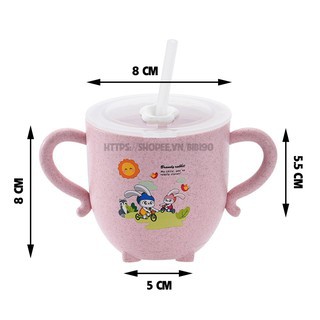 Cốc tập hút - cốc tập uống có tay cầm và nắp chống tràn cho bé, dung tích 270 ml