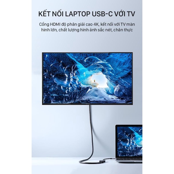 HUB chuyển đổi Type-C sang HDMI ROBOT HT100 Bạc