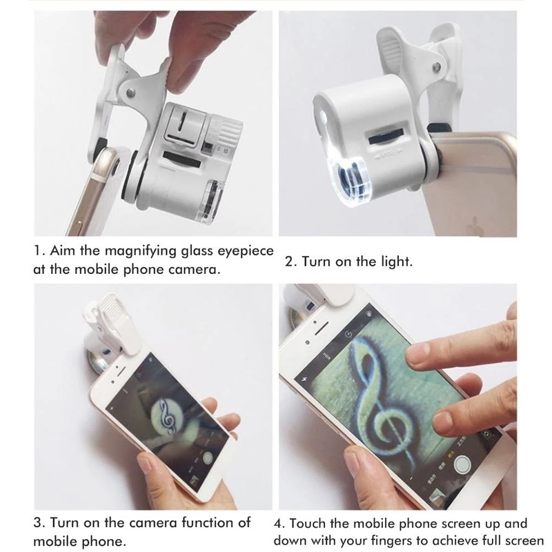 Kính Hiển Vi Mini 60X Có Đèn Led Chuyên Dụng Sửa Chữa Điện Thoại/ Trang Sức