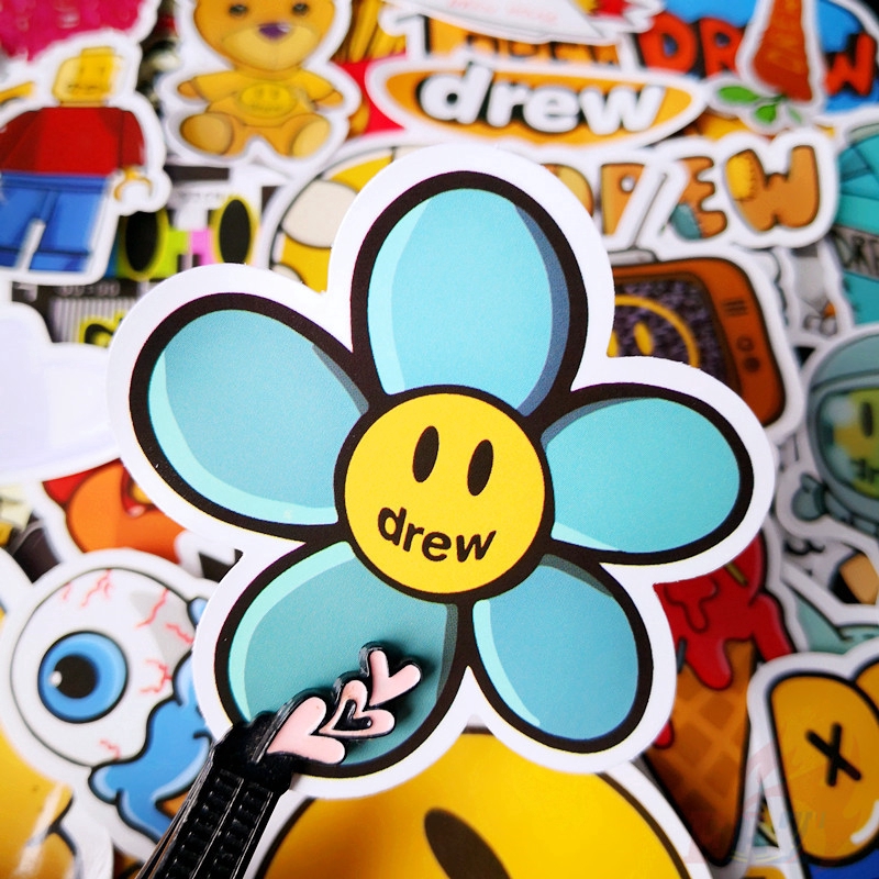 ❉ Drew House - Justin Bieber Fashion Brand Series 04 Stickers ❉ 52Pcs/Set Waterproof DIY Decals Doodle Stickers