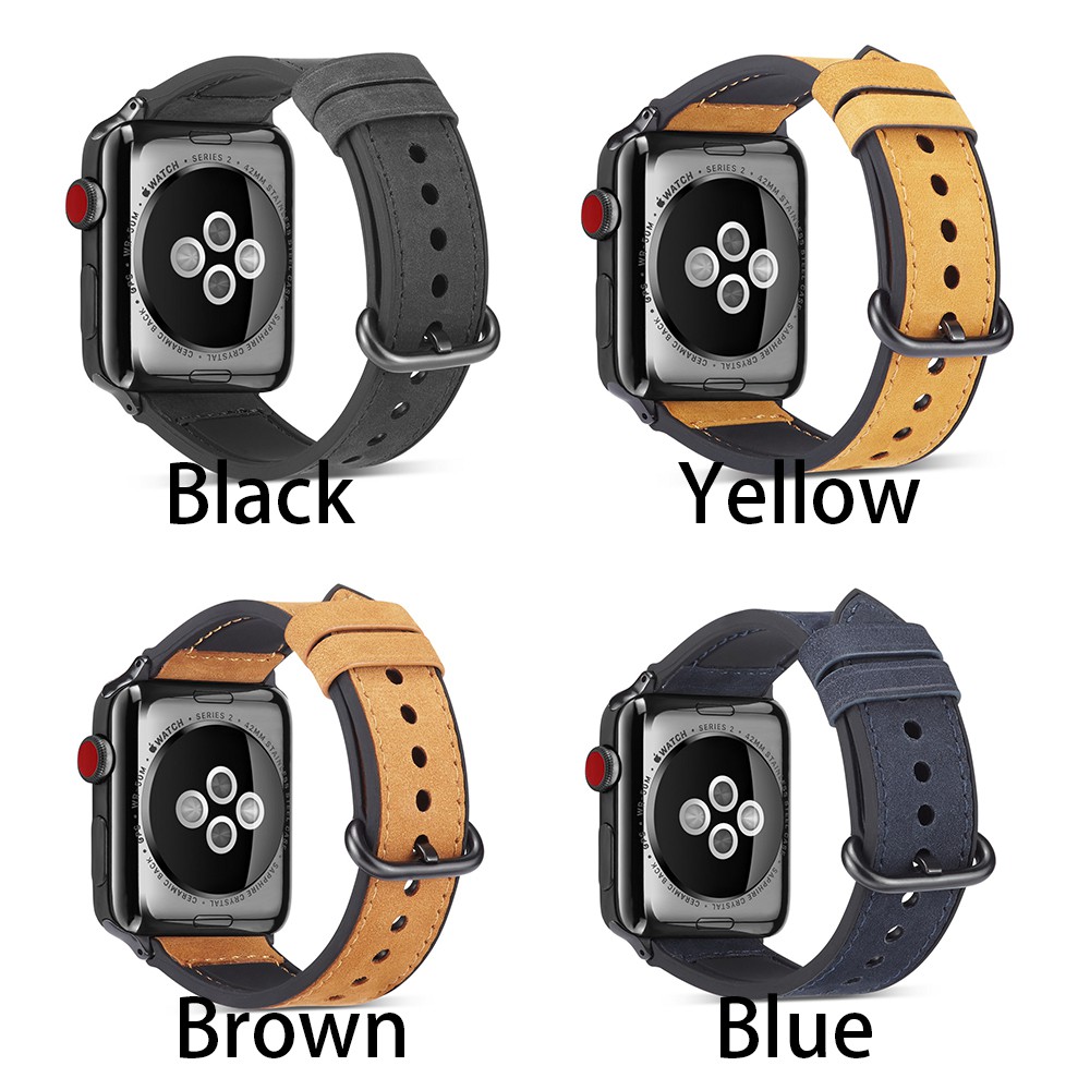 Dây đeo bằng silicon da nhám phong cách retro cho đồng hồ apple watch series 5 4 3 2 1