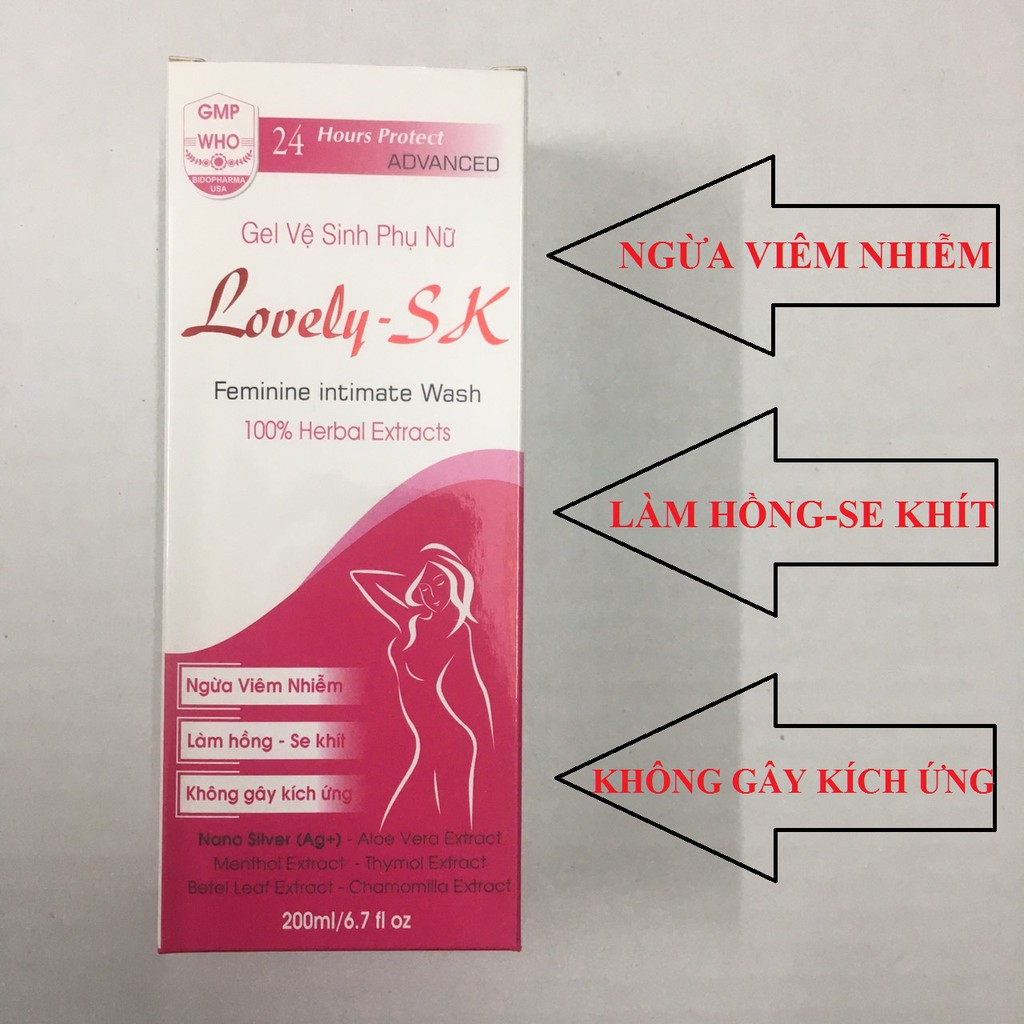 Dung dịch vệ sinh phụ nữ LOVELY-SK 100% thảo dược tự nhiên - SẠCH KHUẨN, CHỐNG VIÊM, KHỬ MÙI, LÀM HỒNG VÙNG KÍN