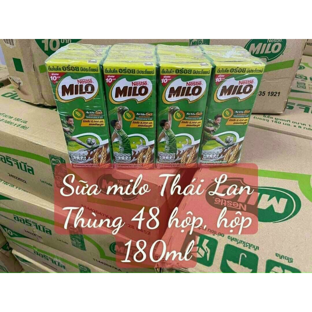 [Nội Địa Thái] Sỉ Thùng 48 hộp sữa Milo Thái Lan x 180ml date mới