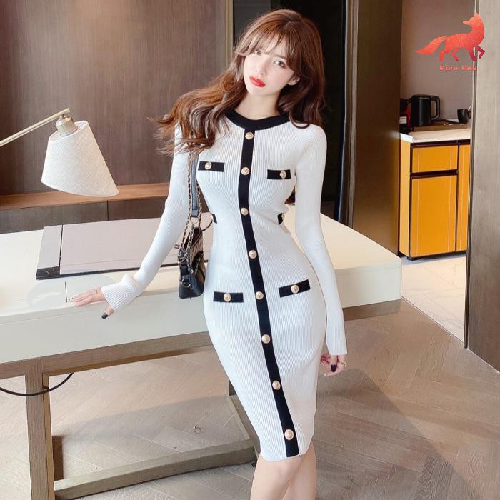 Váy len dài dáng ôm thời trang nữ gợi cảm