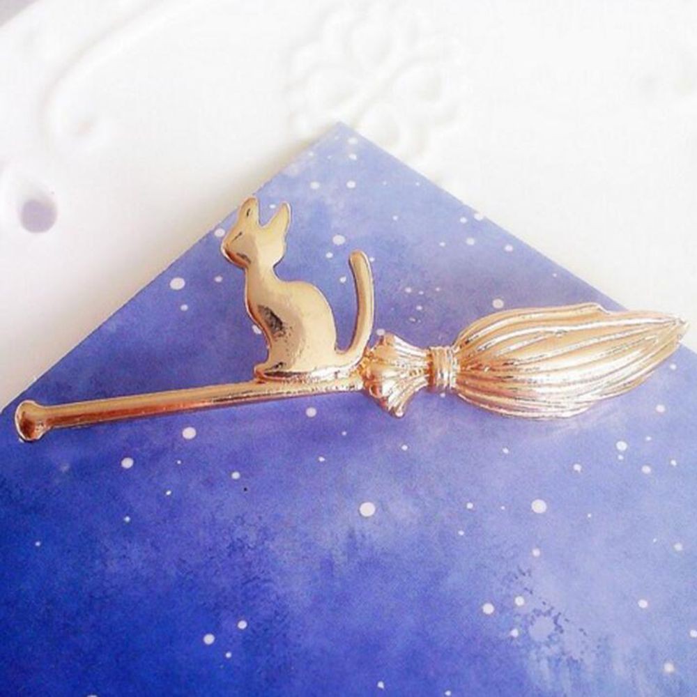 Cat Pins Cartoon Headwear Broom Hair Clip