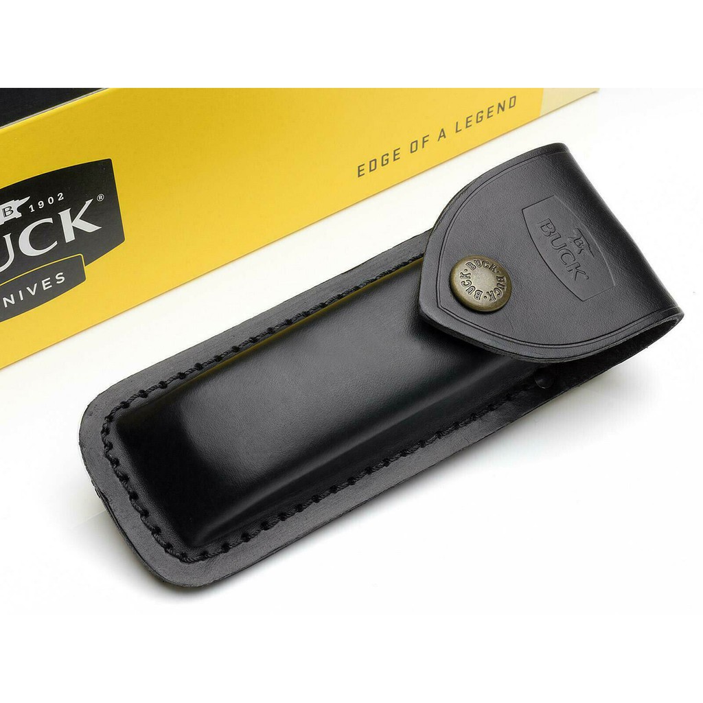 Dao gấp bỏ túi Buck 110 kèm bao da, phù hợp mang theo hàng ngày