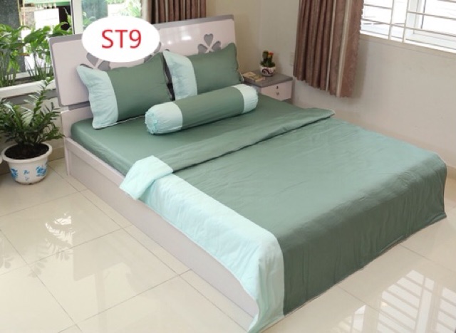 Drap chăn cotton satin phối màu