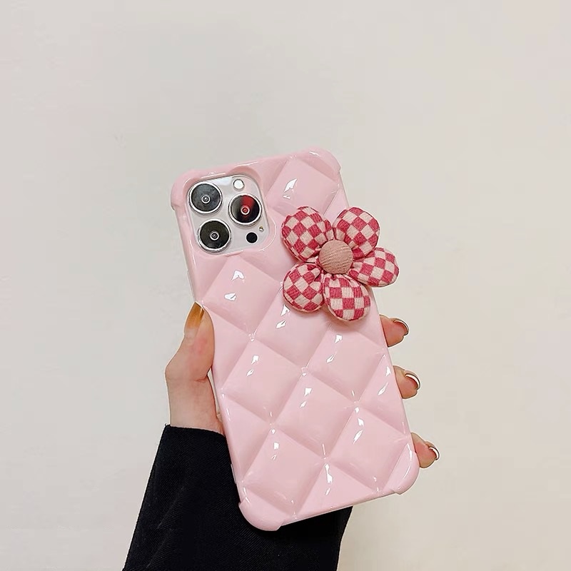 Ốp điện thoại hình hoa màu hồng/ nâu thích hợp cho iphone 13 pro Max 7plus Xr X / Xs Xs Max 11 Promax12pro Max