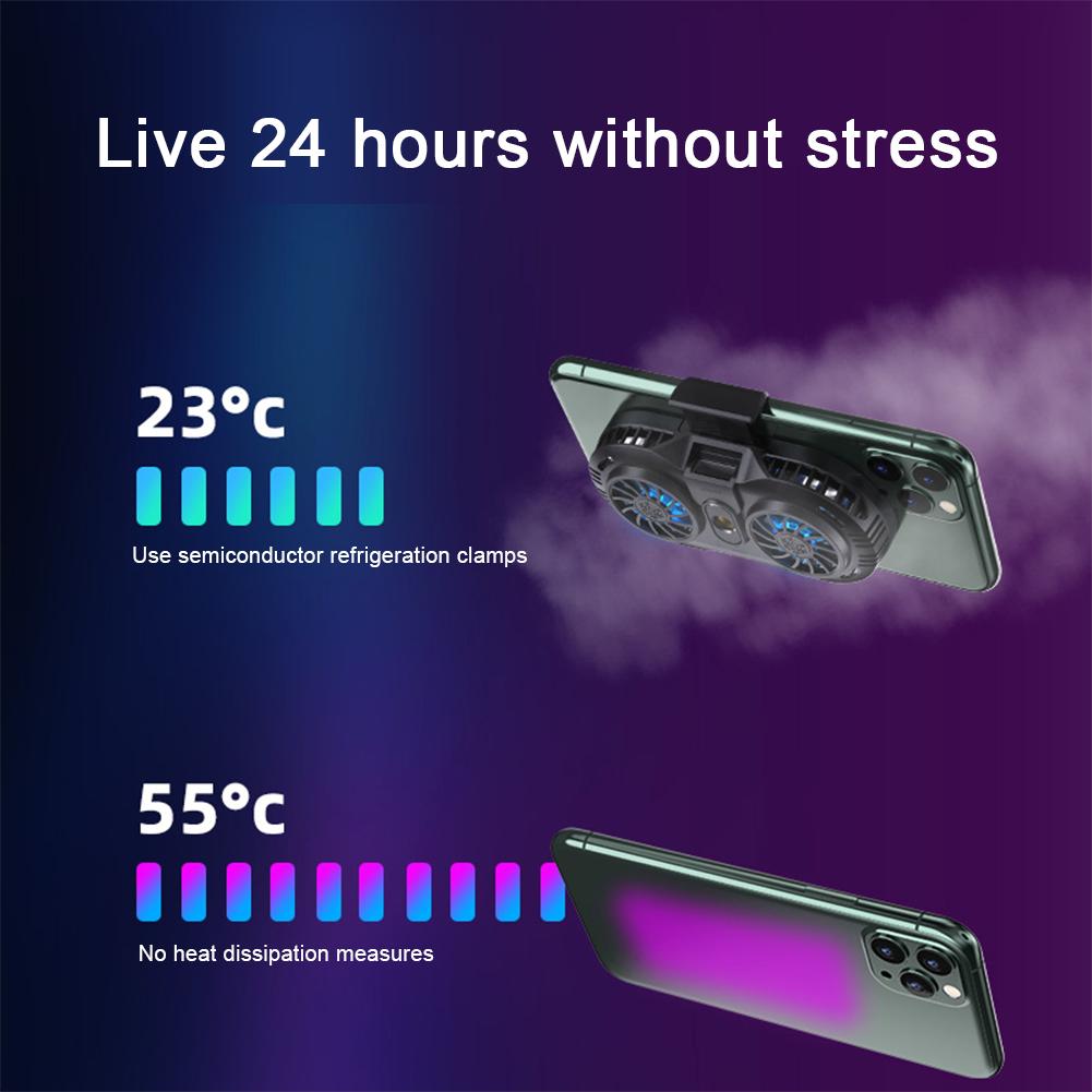 Bộ làm mát điện thoại di động Quạt đôi Bộ tản nhiệt Giá đỡ điện thoại Tấm làm mát Bộ điều khiển gamepad Tản nhiệt | BigBuy360 - bigbuy360.vn