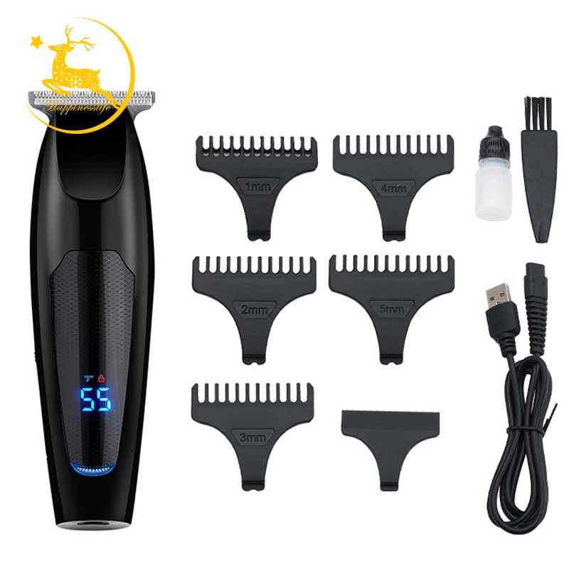 Electric Hair Clipper USB Rechargeable Professional Hair Barber Haircutter LED Display Digital with 5 Limit Combs